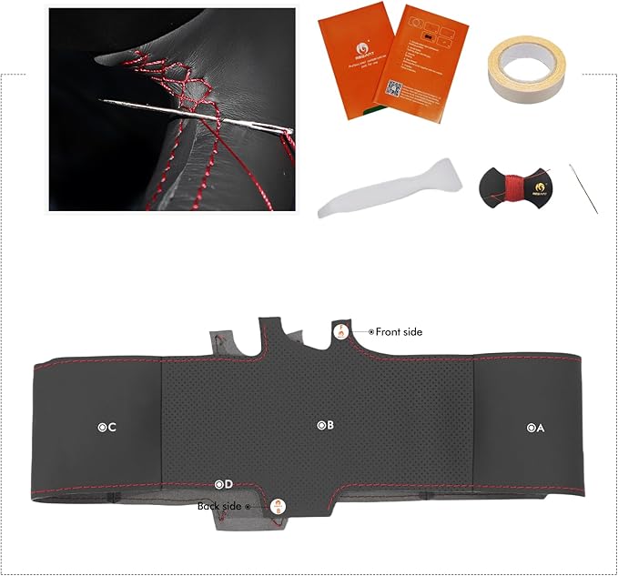 MEWANT Hand Stitching Steering Wheel Cover for Tesla Model 3 Highland 2025 Model Y Juniper DIY Steering Wheel Protector