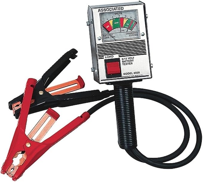 Associated Equipment 6029 6/12V 125 Amp Hand Held Analog Battery Tester, Black