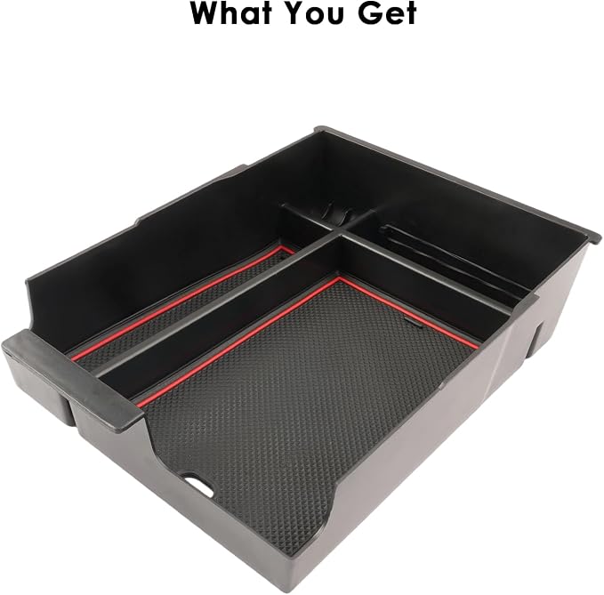 for 2024 Hyundai Palisade Center Console Organizer Tray for 2023-2025 Palisade SE/SEL/XRT/Limited/Calligraphy Armrest Box Secondary Storage Glove Box Insert Accessories (23-25 Palisade Red Trim)
