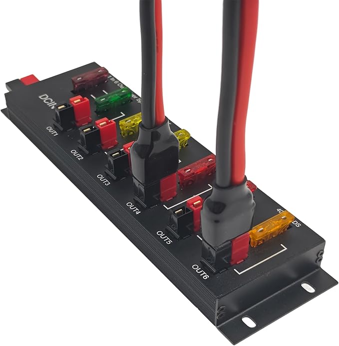1 in 6 Connector Power Divider Power Board 40Amp Power Pole Distribution Block Module The for RV, Portable Solar Panel Powerpole Distribution Block(1-6)