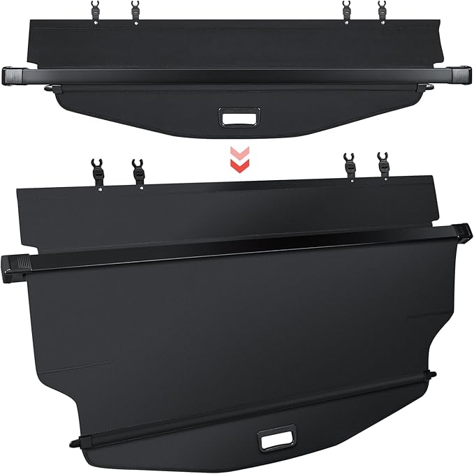 Trunk Cargo Cover for Chevy Chevrolet Equinox GMC Terrain 2018 2019 2020 2021 2022 2023 2024 2025 Retractable Rear Trunk Cargo Luggage Security Shade Cover Shield Waterproof Upgraded Version (Black)