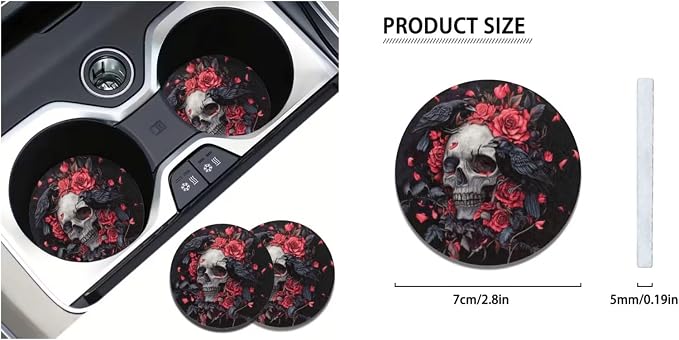 Ystardream Gothic Skeleton Car Interior Seat Cover Full Set Seat Covers for Car for Women Automotive Vehicle Cushion Cover for Cars SUV Pick-up Truck Universal Fit for Dogs Pets Kids