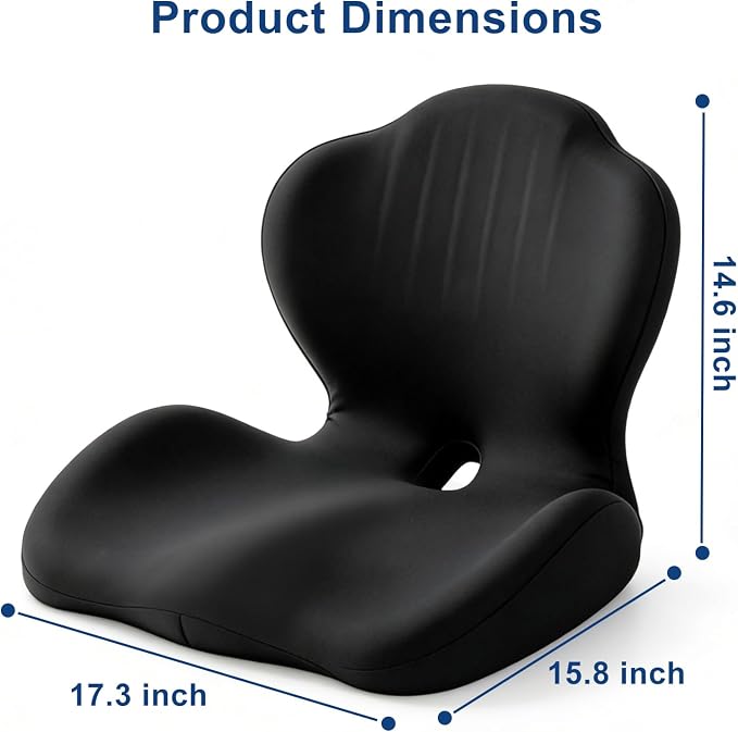 Car Seat Cushion with Lumbar Support Pillow, Memory Foam Office Chair Cushion for Back Pain Sciatica Pain Relief, Ergonomic L-Shaped Seat Cushion for Car Truck Driving Office Chair Home