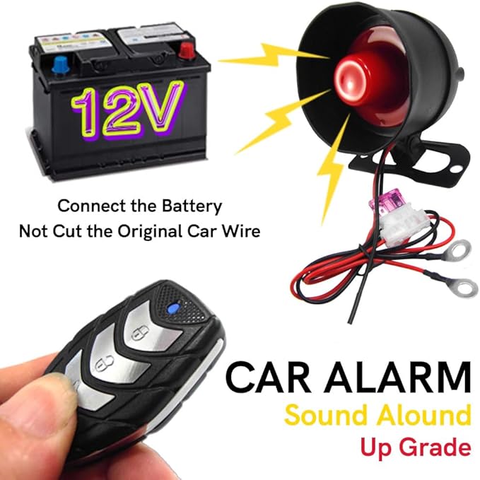 Riloer Universal Car Alarm Device - 12V Vibration Alarm System for DC12V Cars