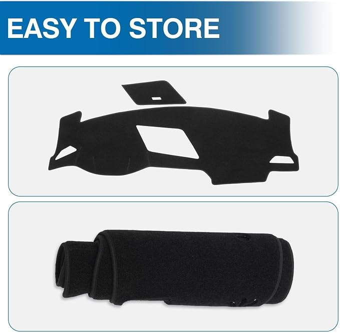 KUST Black Dash Cover for Volkswagen VW Tiguan 2017-2024 (S, SE, SEL, SEL Premium) Polyester Dashboard Cover Non-Slip Interior Accessories for Tiguan Custom Fit Dash Carpet No Glare