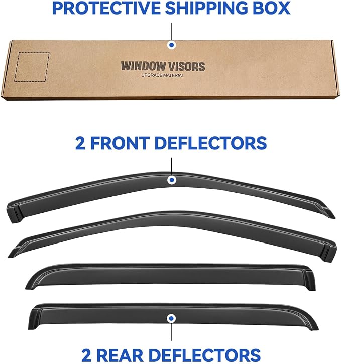 Window Visors Rain Guards Shield for 2002-2010 Ford Explorer/Mercury Mountaineer, Out-Channel Window Vent Wind Deflectors Visors Shades for 2003-2010 Lincoln Aviator