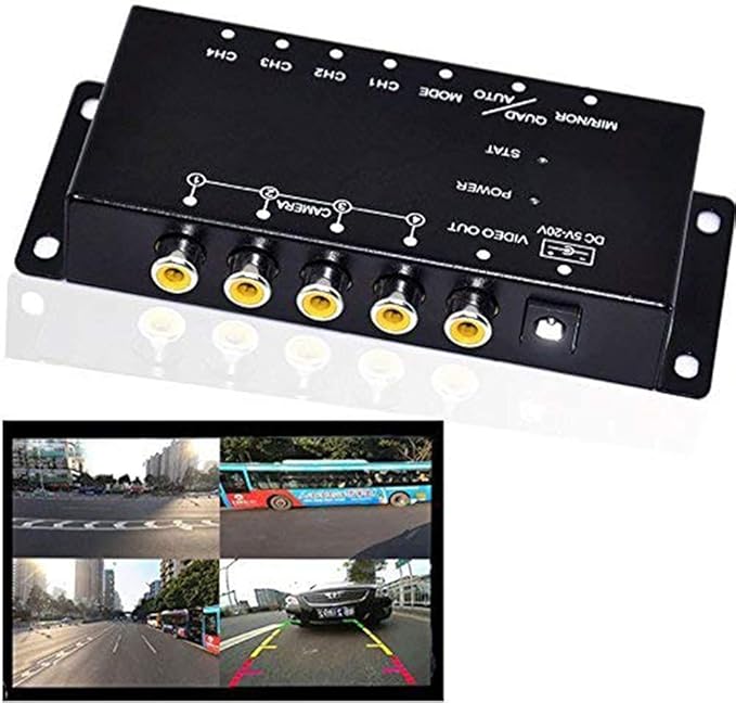 Auto Wayfeng WF® IR Control 4 Cameras Video Control Car Cameras Image Switch Combiner Box for Left View Right View Front Rear Parking Camera Box