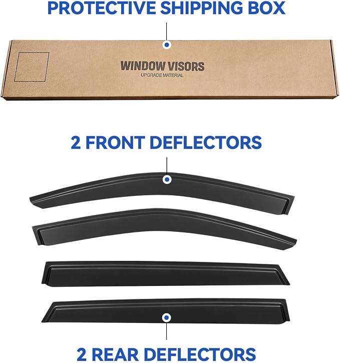 Window Visors Rain Guards Shield for 2021 2022 2023 2024 2025 2026 Kia Sorento, Out-Channel Window Vent Wind Deflectors Visors Shades for 21-26 Sorento