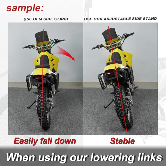 Xitomer Adjustable Kickstand Fit for 2025 KLX300 2024 KLX 300 2026 Side Stand 3 inch Adjustable Motorcycle Kickstand