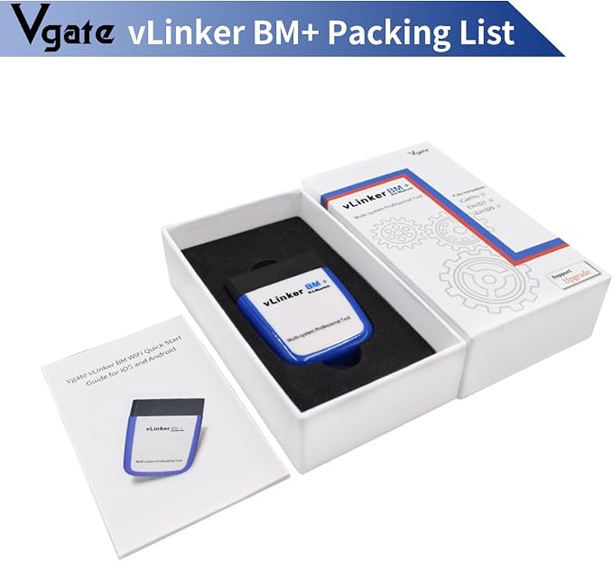 Vgate vLinker BM+ Bluetooth LE OBD2 Scanner Diagnostic Tool Bimmercode, Code Reader for BMW, Supports iOS & Android & Windows