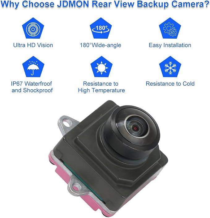 JDMON Backup Rear Park Assist Camera Compatible with Dodge Ram 2500 3500 6.4L 6.7L 2019 2020 2021 2022 2023 Replacement for 04672735AB 04672735AD Reversing Aid Camera