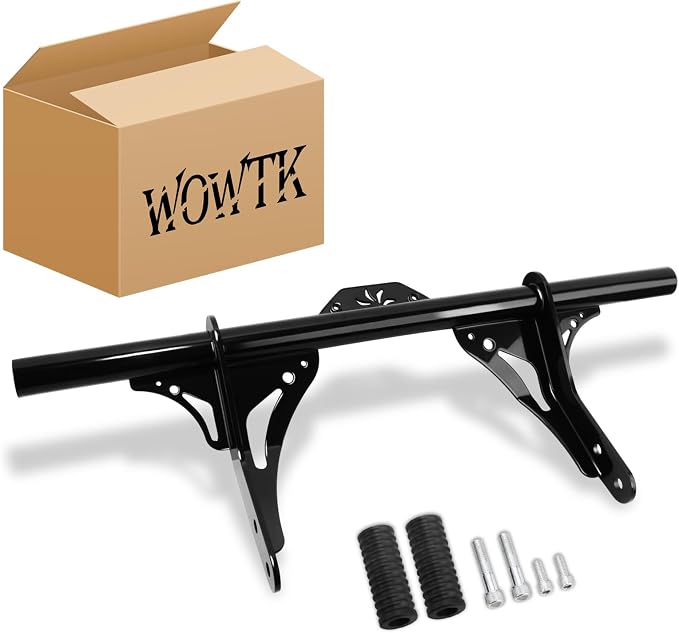 Highway Peg Crash Bar/Highway Footpegs Enginge guard for Harley Dyna with mid Control Models 2006-2017, for Street Bob FXDB/I Fat Bob FXDF Low Rider FXDL/I Wide Glide FXDWG/I,Gloss Black