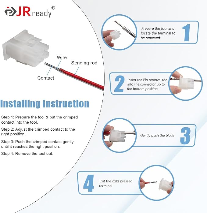 JRready ST5142 Removal and Installing Tool Kit:DRK12B+DRK16B+DRK20B+DAK12B+DAK16B+DAK20B Removal and Installing Tool Kit for MIL-C-81969 Series and Some of Non-MIL Round Contacts