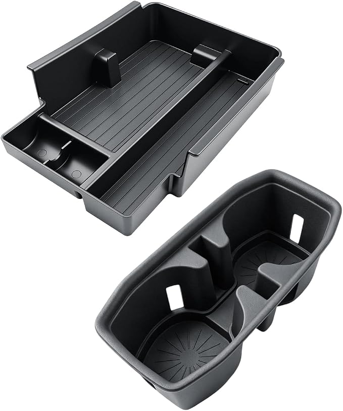 SKTU 2Pack for 2026 Jeep Cherokee Center Console Organizer for 2026+ Jeep Cherokee Console Tray & Cup Holder Jeep Cherokee 2026 Accessories ABS Insert Tray with Sunglasses and Coin Holder