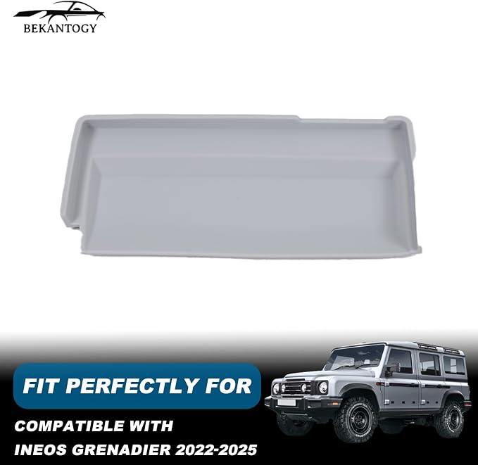 Car Center Console Storage Tray Compatible with Ineos Grenadier 2022-2025 Shift Storage Box Tray Non-Slip Storage Tray Interior Storage Box (Gray)