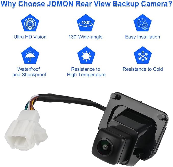 JDMON Backup Reverse Rear Park Assist Camera Replacement for Honda CR-V 2.4L L4 2014 2015 2016 Replacement for 592-268 592268 39530T0AA11 39530-T0A-A11