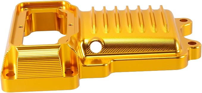 POWER JAMES Visible Aluminum Transmission Top Cover Compatible with Harley Davidson 2008-2017 Dyna FX, Softail FL,Touring Models with Twin Cam (Gold)