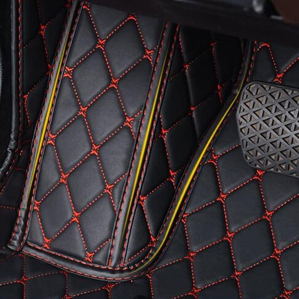 Custom All-Weather Protection Luxury Leather Floor Mats for Cars SUVs Trucks According Anti-Slip Leather Floor mats (9,Beige)