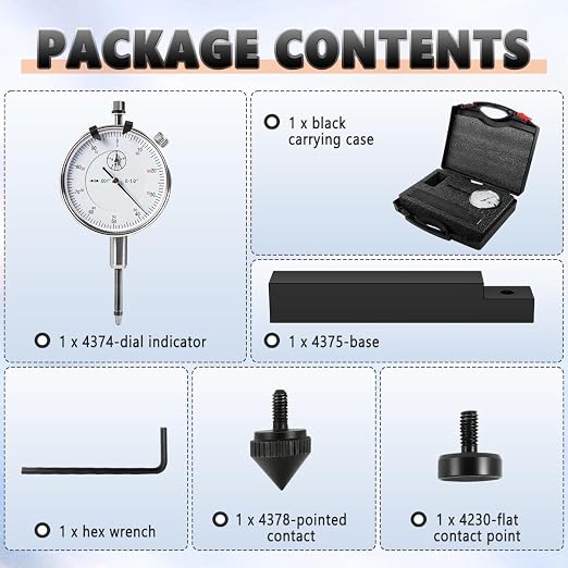 6434 Sleeve Height and Counter Bore Gauge Compatible with All Diesel Engines, Cylinder Bore Gauge Range: 0-1.00", Graduation: 0.001", Reading: 0-100, Quickly and Accurately Measure