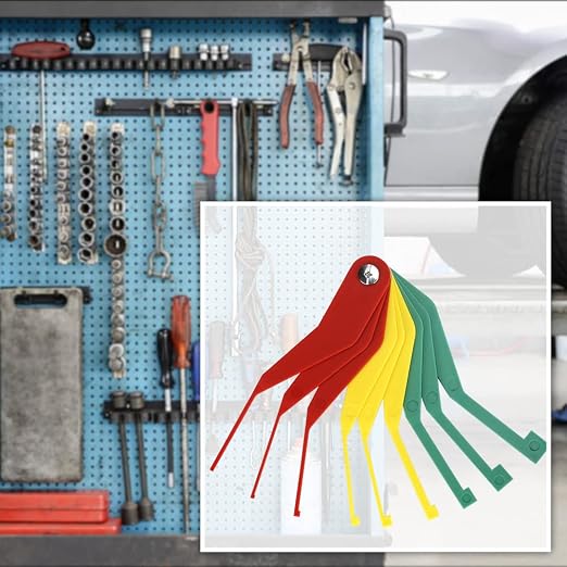 9-Piece Brake Pad Thickness Gauge Set, Measure Tool to Quickly Check Wear, for Most Cars, Easy to Read Color Coded - 2mm to 12mm
