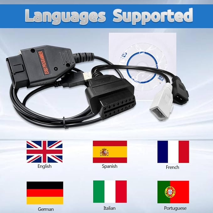 for Galletto 1260 Cable with OBD2 Adapter for Old Audi Vehicles,OBD Diagnostic Tool for Diesel TDi HDI JTD and Petrol Cars,EOBD ECU Flasher Programmer Read&Write Car ECU Fits Vag Series Tuning Tool