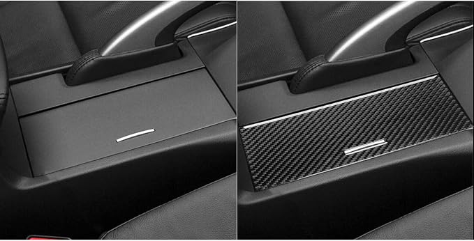Black Soft Carbon Fiber car Interior Water Cup Panel 1/Piece Decorative Sticker Suitable for Acura TSX 09-14 Carbon Fiber car Interior