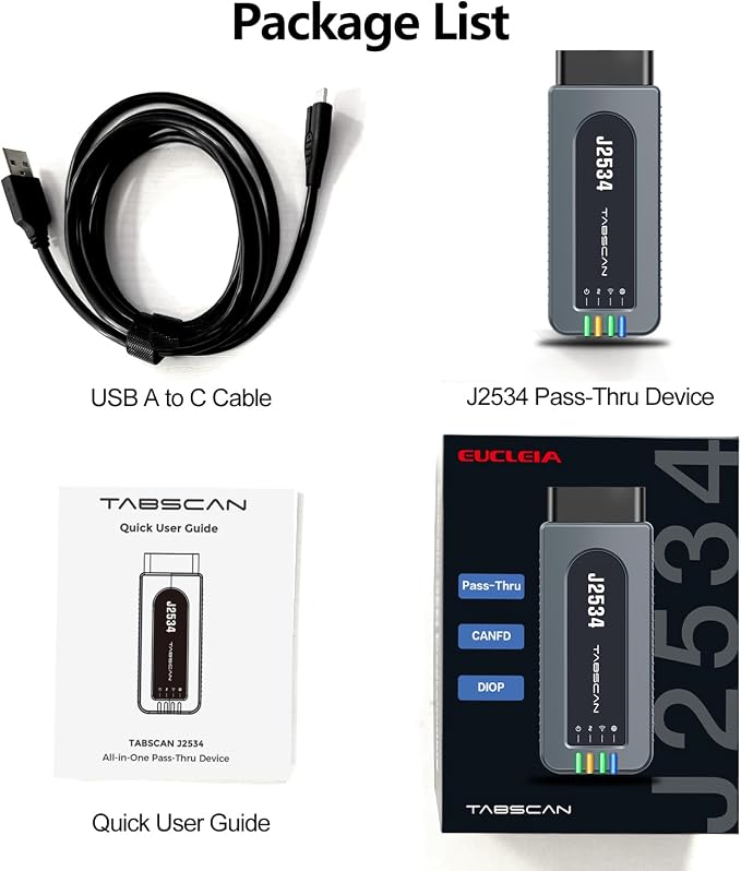 J2534 Reprogramming Tool for OEM Diagnostics and Programming, J2534 Pass Thru Device Fit for Toyota/Lexus/Scion Vehicles, Support D-PDU/CAN-FD/DoIP, Compatible with OE Software