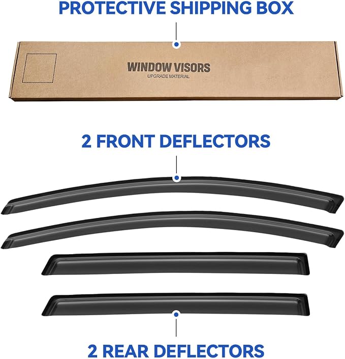Window Visors Rain Guards Shield for 2007-2015 Mazda CX-9, Out-Channel Window Vent Wind Deflectors Visors Shades for 07-15 Mazda CX9 CX 9