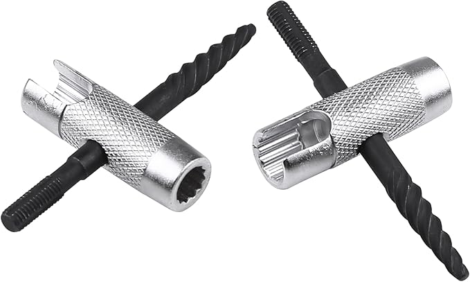 Grease Zerk Fitting Tool, 4 Way Grease Zerk Removal Multi-Tool Fit 1/4"-28 SAE, 1/8"-NPT, M10x1 M8x1 Hex Size 3/8" 5/16" 7/16" for Damaged Grease Zerks and Fittings