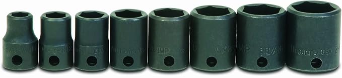 Williams WS-2-8 8-Piece 3/8-Inch Drive Shallow 6 Point Impact Socket Set