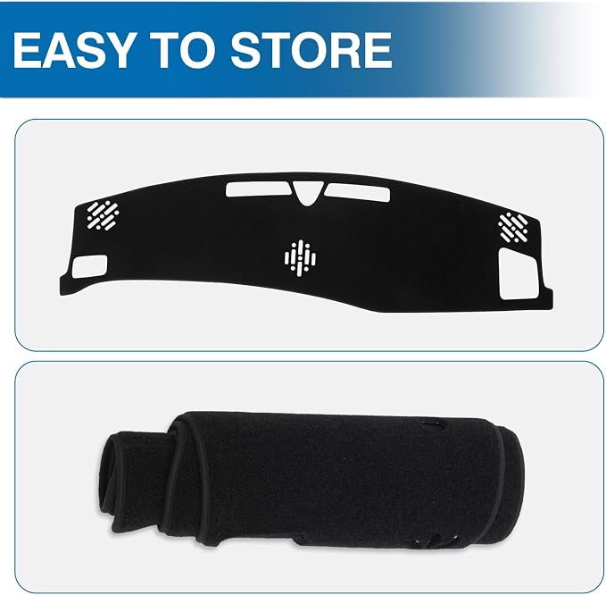 KUST Black Dash Cover for Hyundai Santa Fe 2024 2025 2026 (Without HUD) Polyester Dashboard Cover Non-Slip Interior Accessories for Hyundai Santa Fe Custom Fit Dash Mat Sunshade Windshield No Glare