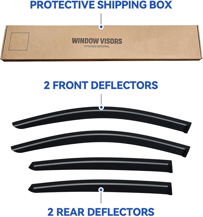 Window Visors Rain Guards for 2023 2024 2025 2026 Honda Accord, Out-Channel Window Vent Wind Deflectors Visors Shades for 23 24 25 26 Accord