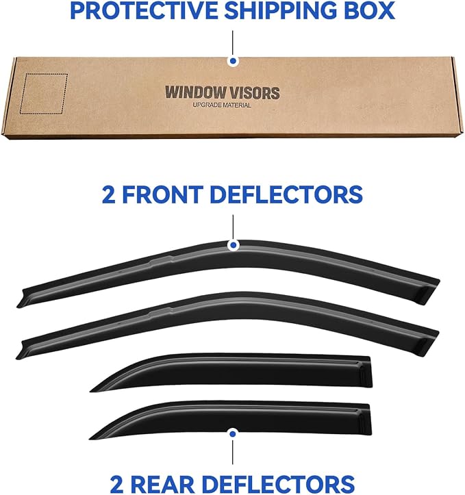 Window Visors Rain Guards Shield for 1992 1993 1994 1995 Honda Civic Sedan, Out-Channel Window Vent Wind Deflectors Visors Shades for 92 93 94 95 Civic