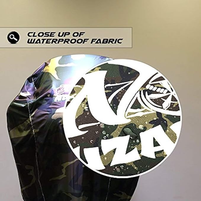 Premium Nuzari Heavy Duty Motorcycle Cover - Motorcycle Covers Waterproof Outdoor Storage - Scooter Cover - Moped Cover Waterproof - Compatible with Harley Davidson and Vespa - Medium