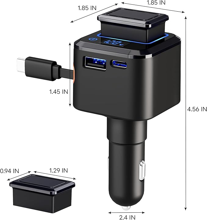 Retractable Car Charger, 6 in 1 Magnetic Cars Solid Aroma Diffuser with 97.5W USB C Fast Charging Car Phone Chargers Adapter, Voltage Display for iPhone 17 16 15 14 & Android—Shop Offers Scent Refills