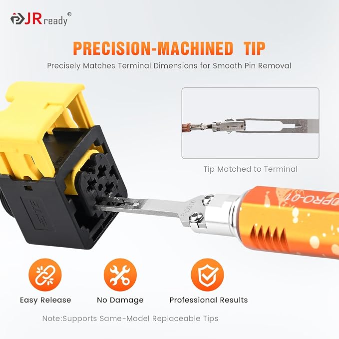 JRready Pin Removal Tool Kit Universal Pin Extractor for TE Micro Timer, TAB 1.6, Delphi DSQ 1.5: FEP 1.5, Bosch BMK 0.6, AMP MCP 1.5k Series Connector Terminal ACTCRH7A09