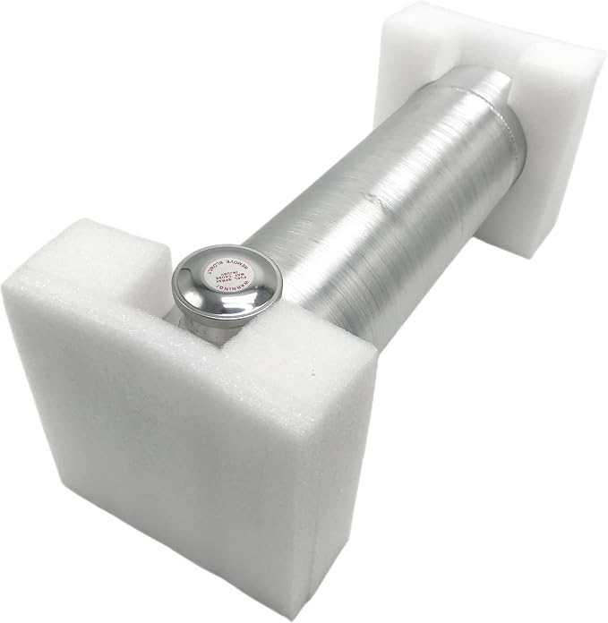 JSD 2 3/8 Gallon 6"x22" Aluminum Spun Round Gas Tank Fuel Tank End Fill 1/4" NPT Outlet for mini bike,go kart, Log splitter