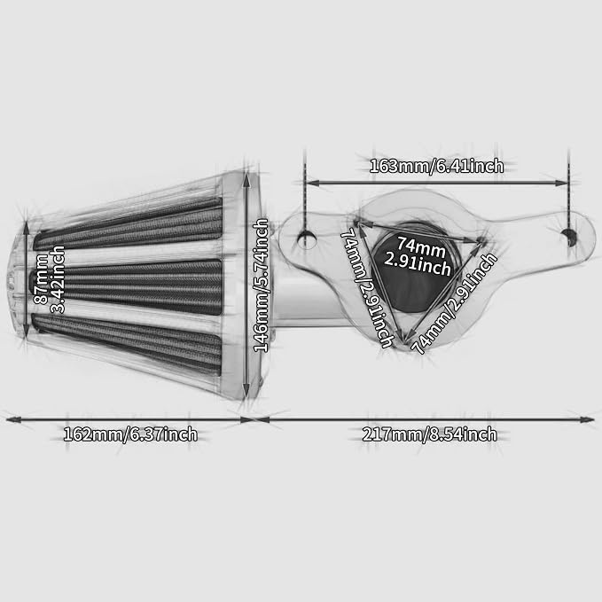 Air Cleaner Filter 90° Forward-Facing Intake Kit CNC Fit for Harley Touring Softail (Chrome Housing Red Element, D For M8 Touring 17-23 Trike 17-25 Softail 18-24)