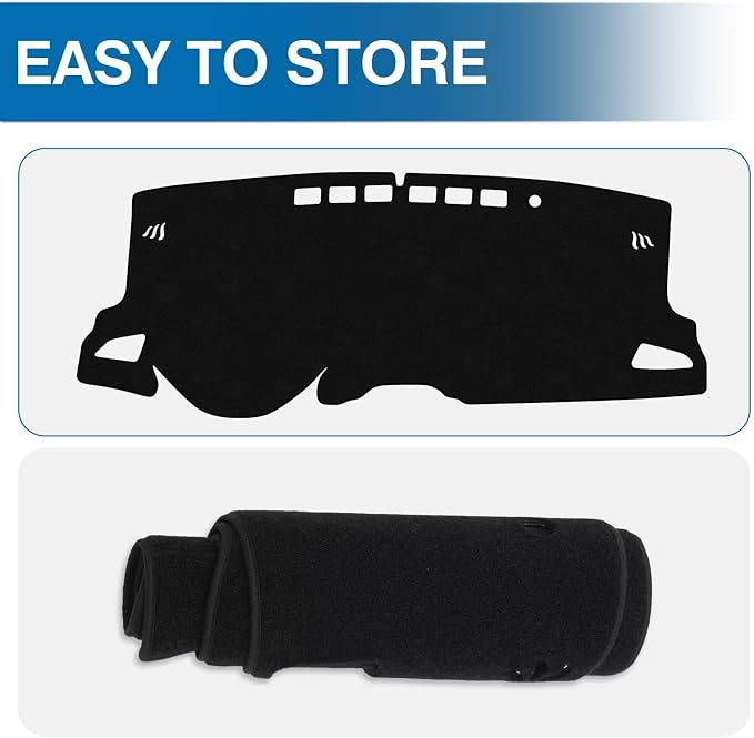 KUST Black Dash Cover for Toyota Corolla 2019-2024 2025 2026 (L LE SE XLE XSE), Hatchback(SE XSE) Left Hand Driving Dashboard Cover Non-Slip Polyester Interior Accessories for Corolla Sedan