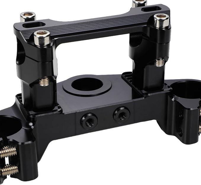 Dirt Pit Bike Top Triple Clamp 7/8" 22MM Upper Triple Tree Bar Mount with Risers Set CNC for TTR 110 TTR110 TTR110E 2008-2025 Black Motorcycle Motocross