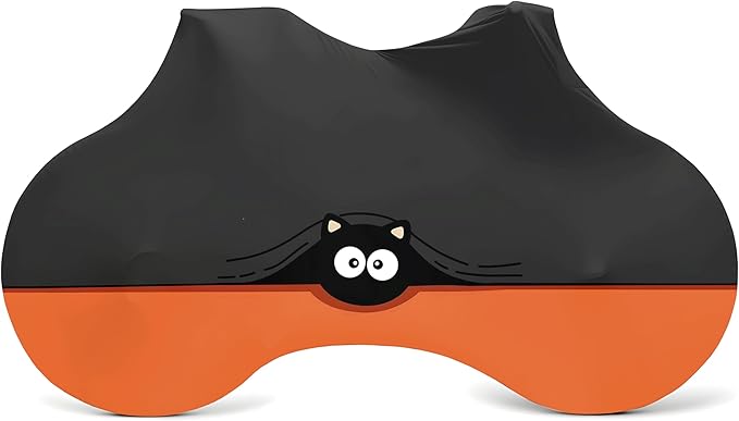 Bike Cover with 5 Zippers, Anti-Scratch Bicycle Storage Guard for Apartment & Garage, Fits Wall Hangers & Car Racks, Dust-Proof Full Protection for Most Bikes (Orange)