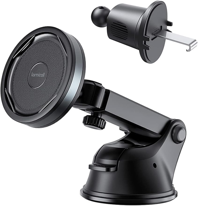 Lamicall All Lock Car Wndshield, Dashboard, Air Vent Phone Mount, Need Work with All Lock Airbag Case (Not Included) for iPhone or All Lock Universal Phone Snap Adaptor (Not Included)