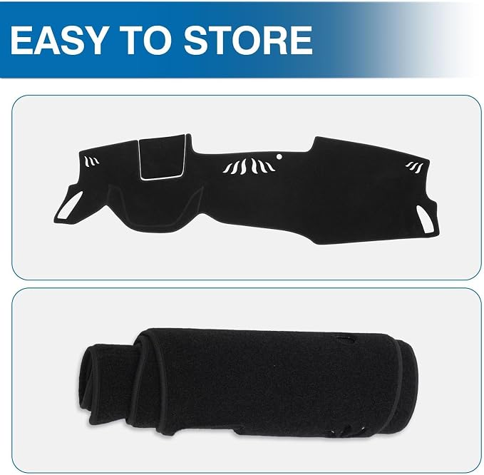 KUST Black Dash Cover for Hyundai Sonata 2020-2023 (Only fits for 8.0-inch Touch Screen Dashboard) Polyester Dashboard Cover Non-Slip Interior Accessories for Sonata Custom Fit Dash Mat No Glare