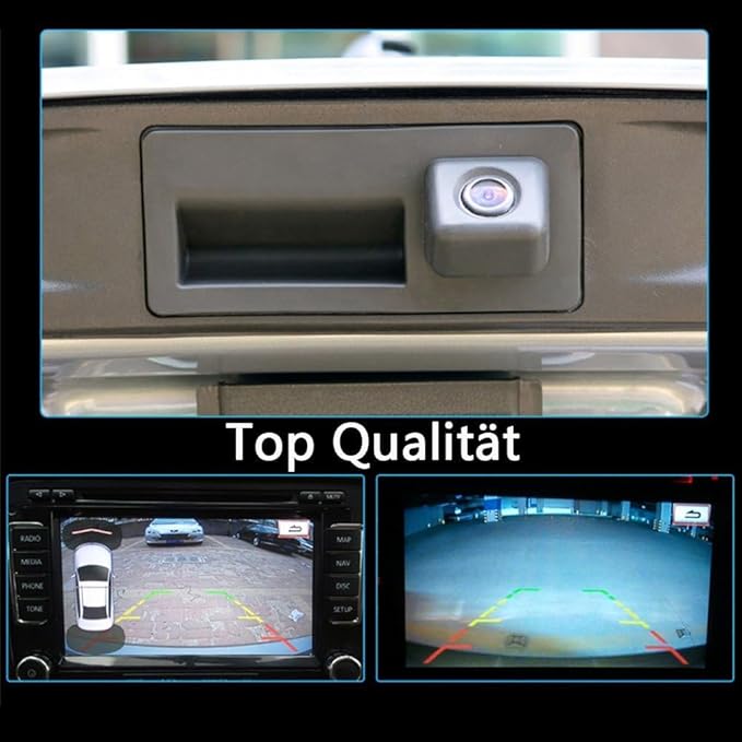 Trunk Handle Vehicle Camera Integrated into Case Handle Rear View Parking Camera Reverse Camera Replacement for Golf VI Variant/Sharan/Passat Variant/Skoda(01578=110 * 50 mm)