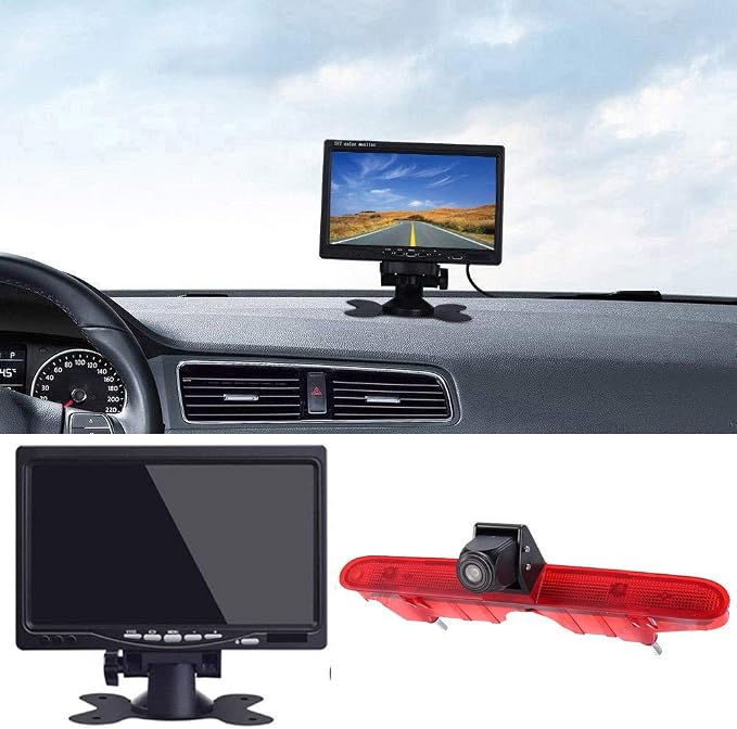 HD Brake Light Rear View Reversing Camera with Angle Adjustable Compatible with Toyota Proace/Citroen Berlingo B9/Opel Combo/Limousine/Peugeot Partner Tepee/Rifter (Camera+7''Monitor)