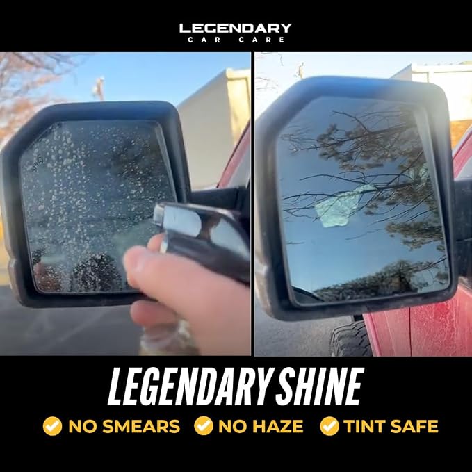 Legendary Glass Cleaner 16oz (2 Pack) - Auto Window Cleaner Spray for Car Windows & Windshield - No Streaks, Ammonia-Free, Tint Safe - Interior/Exterior Use