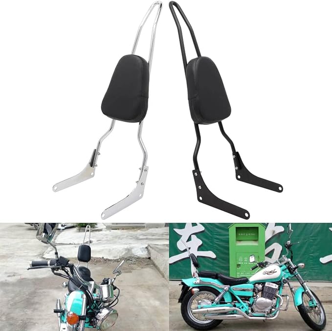 Passenger Sissy Bar Rear Backrest Pad for Honda Rebel 250 CMX250 CA250 All Year, Black