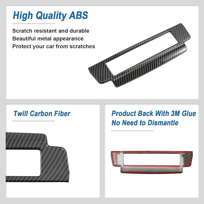 Carbon Fiber Center Console Button USB Panel Cover Compatible with Nissan Frontier 2022-2026