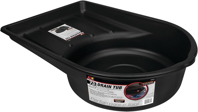 Performance Tool W4072 Black Extra Large Portable 7.5 Gallon Oil Drain Pan, (28.4 L)