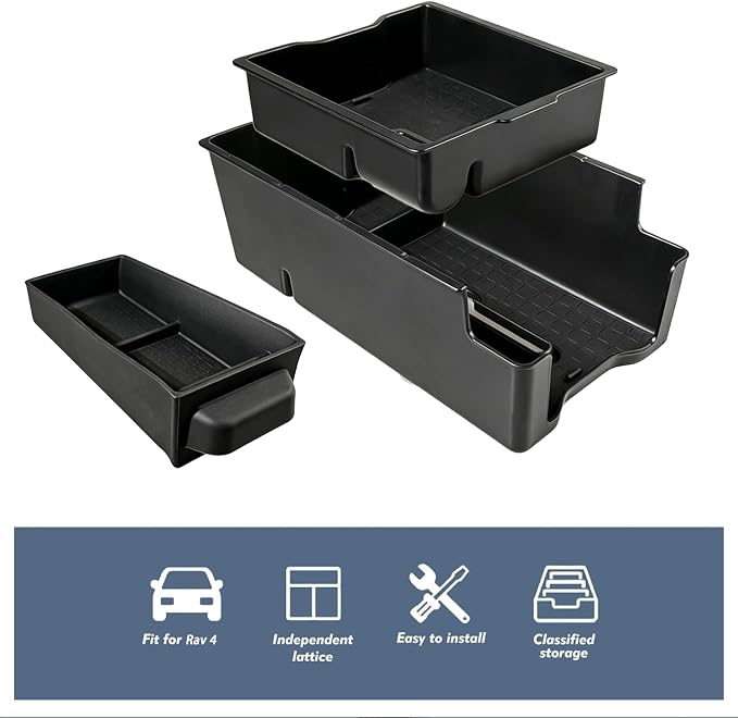 2026 RAV 4 Center Console Organizer & Car Armrest Storage Box for 2026 RAV 4(LE/SE/XLE/XSE/Limited) 2026 RAV 4 accessories -【Double Layer】 Non-Slip Easy Install and Clean